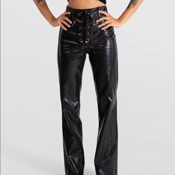 Brooke Pants Black Croc | Poshmark